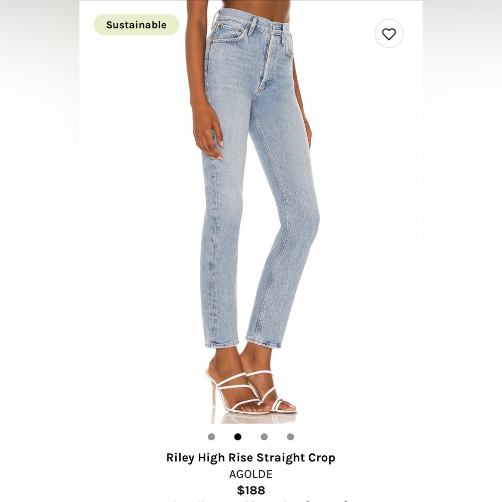 NWOT AGOLDE Riley High Rise Straight Crop